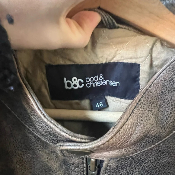 Bod & Christensen Leather Biker Jacket, size 46 - Picture 4 of 5